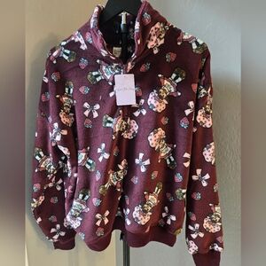 Strawberry Shortcake Fleece Quarter Zip Pullover Size M Y2K Aesthetic